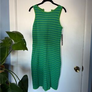 Absolutely Famous Green and Blue Striped Dress